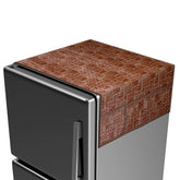 Kuber Industries Fridge Top Cover | Fridge Top Cover with Pockets | Refrigerator Top Cover for Kitchen | Fridge Top Cover with 6 Utility Pockets | New Check Fridge Cover | Brown